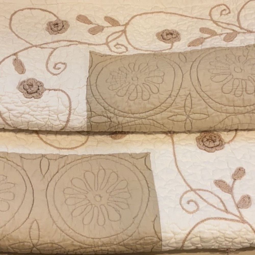 Heirloom Quilted Pillow Sham King Set 100% Cotton